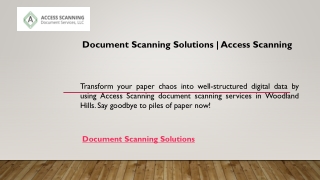 Document Scanning Solutions  Access Scanning