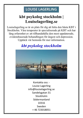kbt psykolog stockholm | Louiselagerling.se