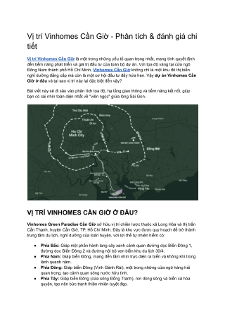 Vị trí Vinhomes Cần Giờ - Phân tích & đánh giá chi tiết