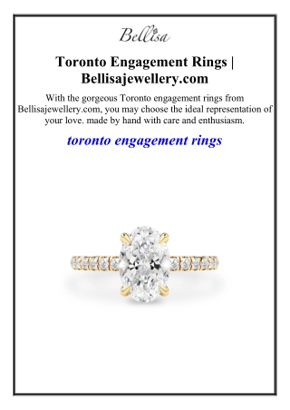 Toronto Engagement Rings | Bellisajewellery.com
