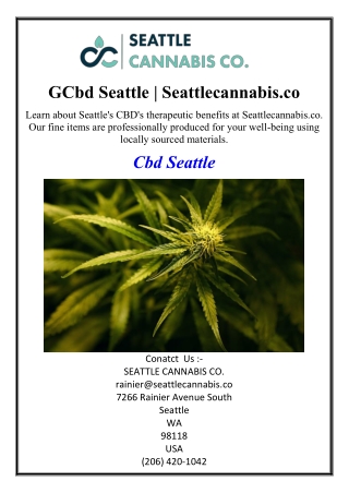 Cbd Seattle | Seattlecannabis.co