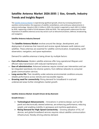 Satellite Antenna Market new
