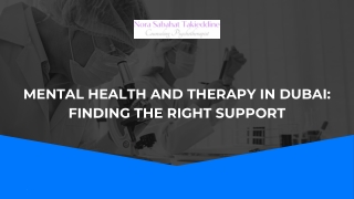 Mental Health and Therapy in Dubai Finding the Right Support