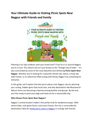 Your Ultimate Guide to Visiting Picnic Spots Near Nagpur with Friends and Family