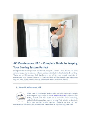 AC Maintenance Dubai