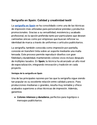 Serigrafía en Spain: Calidad y creatividad textil