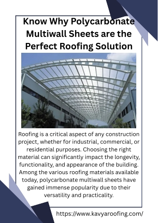Polycarbonate sheet manufacturers-Kavya Roofing