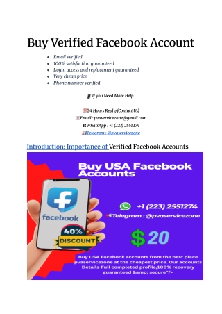 Buy Verified Facebook Account