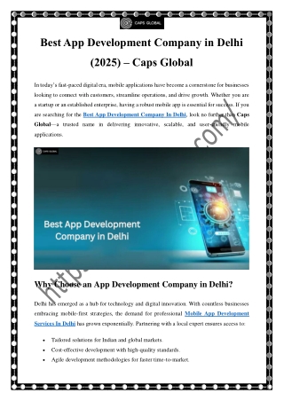 Best App Development Company in Delhi | Caps Global