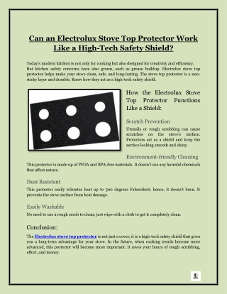 Can an Electrolux Stove Top Protector Work Like a High-Tech Safety Shield?