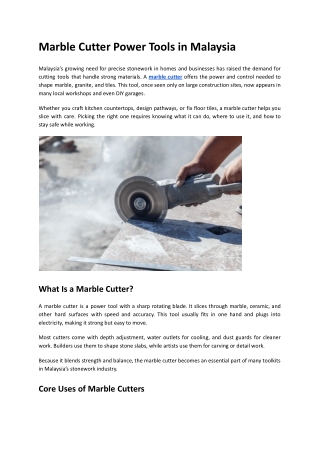 Marble Cutter Power Tools in Malaysia