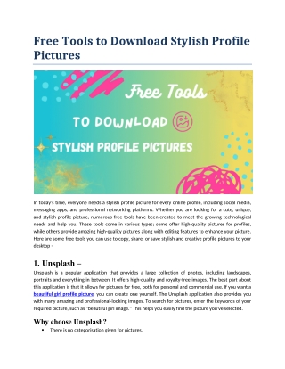 Free Tools to Download Stylish Profile Pictures