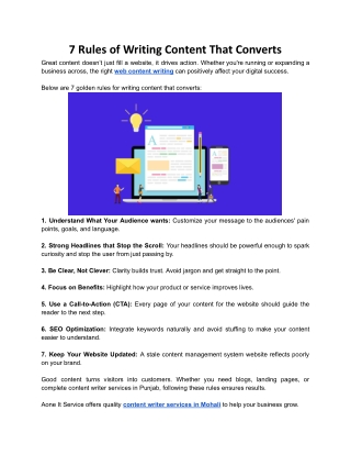 7 Rules of Writing Content That Converts