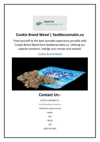 Cookie Brand Weed | Seattlecannabis.co