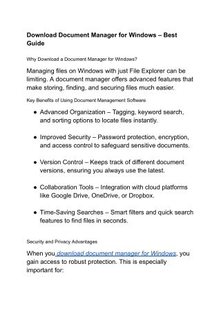 Download Document Manager for Windows – Best Guide