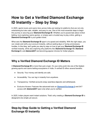How to Get a Verified Diamond Exchange ID Instantly – Step by Step