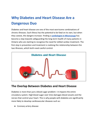 Why Diabetes and Heart Disease Are a Dangerous Duo