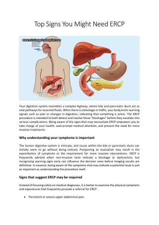 Top Signs You Might Need ERCP