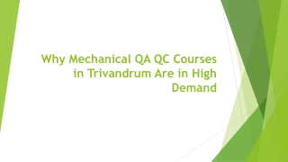 Why Mechanical QA QC Courses in Trivandrum Are