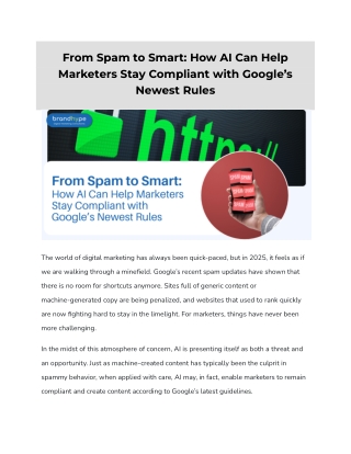 From Spam to Smart_ How AI Can Help Marketers Stay Compliant with Google’s Newest Rules