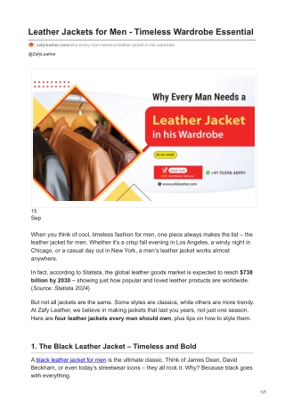 zafyleather.com-Leather Jackets for Men - Timeless Wardrobe Essential