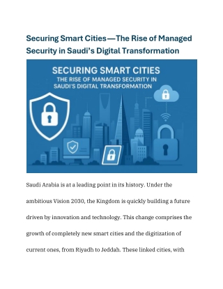 Securing Smart Cities Managed Security in Saudi Arabia