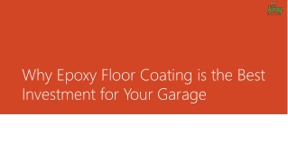 Why Epoxy Floor Coating is the Best Investment for Your Garage