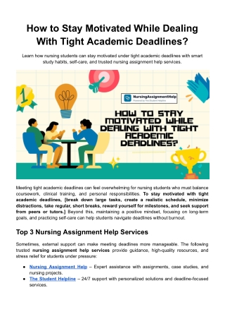 How to Stay Motivated While Dealing With Tight Academic Deadlines?