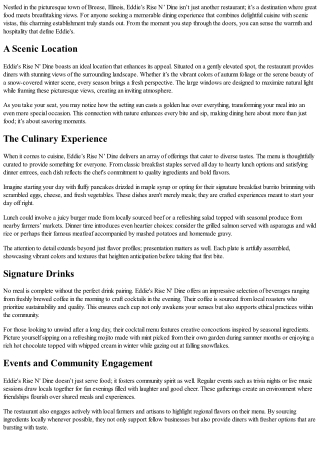 Dining with a View at Eddie’s Rise N’ Dine, Located in Beautiful Breese IL!