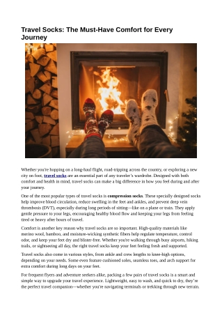 Travel Socks: The Must-Have Comfort for Every Journey