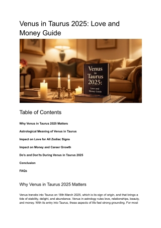 Venus in Taurus 2025_ Love and Money Guide