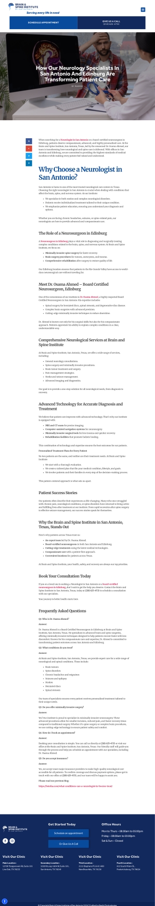 Neurologist in San Antonio & Neurosurgeon in Edinburg  Osama Ahmed