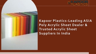 ASIA Poly Acrylic Sheet Dealer & Trusted Acrylic Sheet Suppliers in India