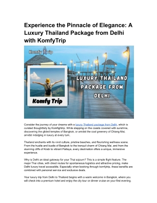 luxury thailand package from delhi