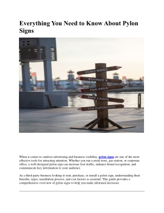 Everything You Need to Know About Pylon Signs