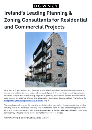 Ireland’s Leading Planning & Zoning Consultants for Residential and Commercial P
