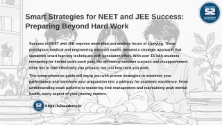 Smart Strategies for NEET and JEE Success Preparing Beyond Hard Work