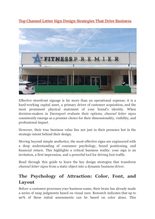 Top Channel Letter Sign Design Strategies That Drive Business