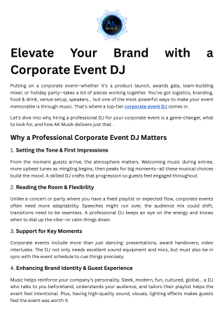 Elevate Your Brand with a Corporate Event DJ