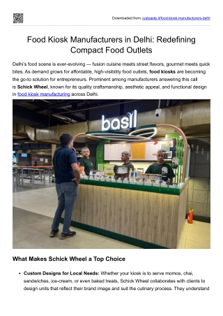 Food Kiosk Manufacturers in Delhi