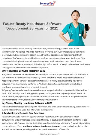 Future-Ready Healthcare Software Development Services for 2025