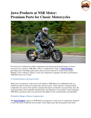 Jawa Products at NSR Motor