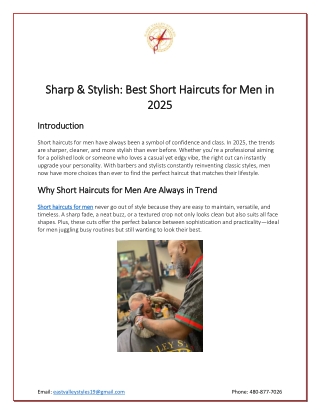 Sharp & Stylish: Best Short Haircuts for Men in 2025