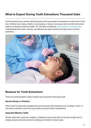 What to Expect During Tooth Extractions Thousand Oaks