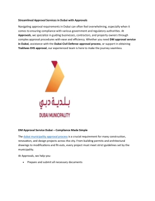 Streamlined Approval Services in Dubai with Approvals