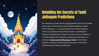 Unfolding the Secrets of Tamil Jathagam Predictions