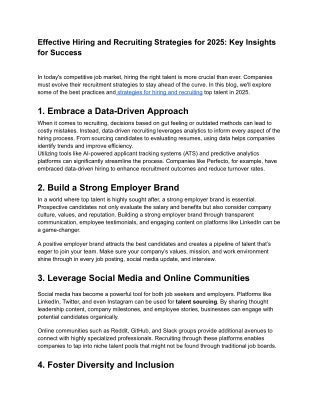 Hiring and Recruiting Strategies pdf