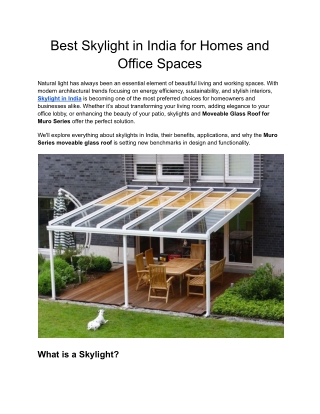 Best Skylight in India for Homes and Office Spaces