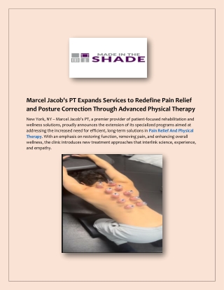 Marcel Jacob's PT Expands Services to Redefine Pain Relief and Posture Correctio