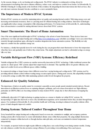 Exploring the Latest Innovations in HVAC Technology at DMAKS Heating & Cooling